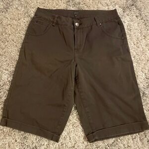 JAG Shorts Women Brown Casual Cuffed Bermuda, size 14